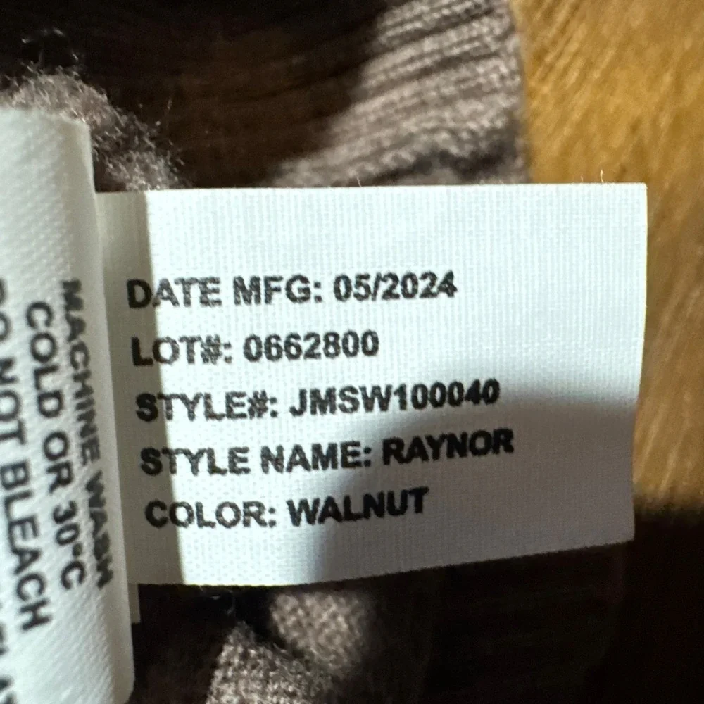 Johnnie-O Mens LARGE Raynor Pullover 1/4 Zip Merino Wool Sweater Walnut‎ Brown